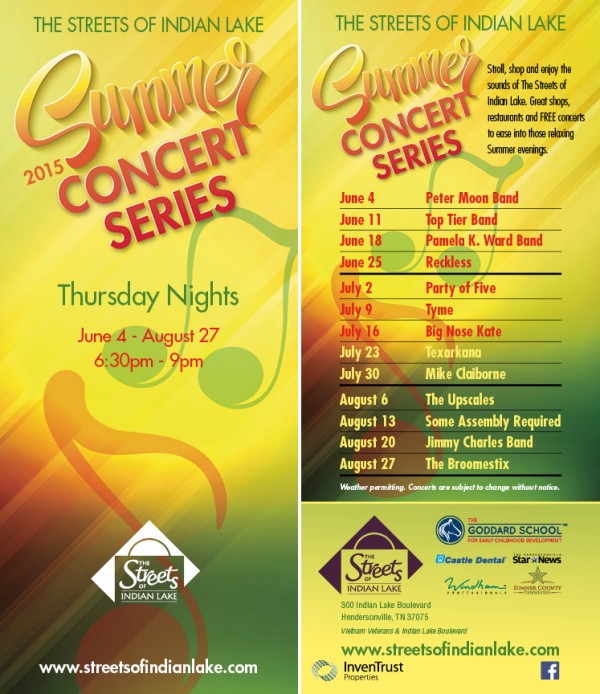 Summer Concert Series at Streets of Indian Lake @ Streets of Indian Lake | Hendersonville | Tennessee | United States